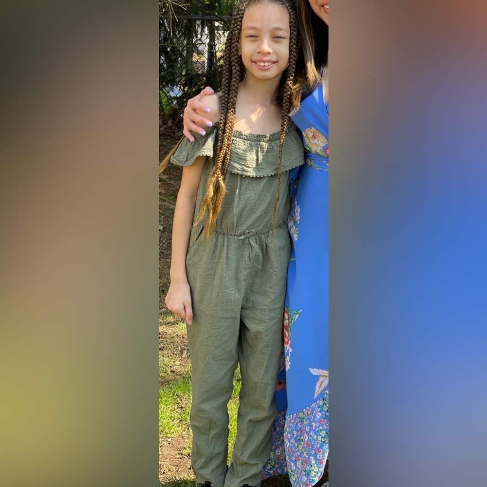 Girls H&M Boho Jumpsuit / Romper Size 8 Army Green
